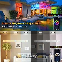 AIJIA Smart LED Recessed Lighting 4Inch, Ultra -Thin RGBCW Color Changing Rec