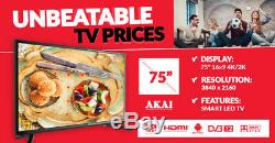 AKAI JJ754KS 75 inch Smart 4K Ultra HD HDR Led Wi Fi TV with Freeview & Android