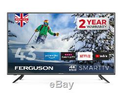 FERGUSON 43 inch LED SMART TV 4K ULTRA HD FREEVIEW HD WiFi 3 HDMI USB NEW 2020