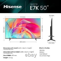 Hisense 50E7KQTUK 50 Inch LED 4K Ultra HD Smart TV Bluetooth WiFi