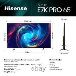 Hisense 65E7KQTUK PRO 65 Inch LED 4K Ultra HD Smart TV Bluetooth WiFi