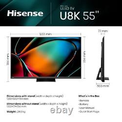 Hisense 65U8KQTUK 65 Inch MiniLED 4K Ultra HD Smart TV Bluetooth