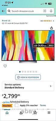 LG OLED77C24LA C2 77 Smart 4K Ultra HD OLED 77 INCH TV With Warranty