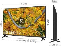 New in box LG 43UP75006LF 43 Inch TV Smart 4K Ultra HD LED Analog & Digital Blue