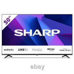 SHARP 4K Smart TV 50 Inch Ultra HD LED Framless Android Smart Television 50FN2KA