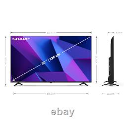 SHARP 4K Smart TV 50 Inch Ultra HD LED Framless Android Smart Television 50FN2KA