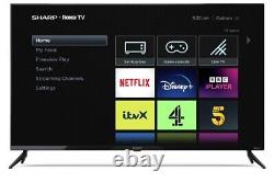 SHARP 4T-C43FJ2EL2NB 43 Inch Roku Smart 4K Ultra HD UHD LED TV -Netflix -Prime