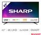 Sharp 4t-c43bj2kf2fb, 43 Inch 4k Ultra Hd Smart Tv Usb Netflix Harman/kardon L55