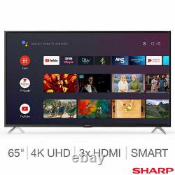 Sharp 4T-C65BL5KF2AB 65 Inch 4K Ultra HD Smart Android TV FREE 5 YEAR WARRANTY