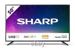 Sharp 50 Inch Smart 4K Ultra HD HDR UHD LED TV Freeview HD Netflix HDMI