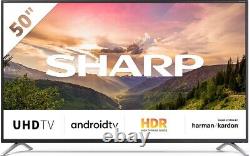 Sharp 50 Inch Smart 4K Ultra HD HDR UHD LED TV Freeview Play Netflix HDMI