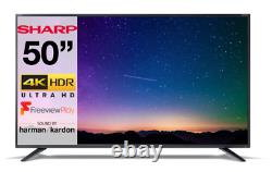 Sharp 50 Inch Smart 4K Ultra HD HDR UHD LED TV Freeview Play Netflix HDMI