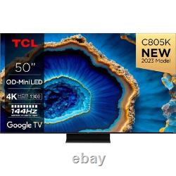 TCL 50C805K 50 Inch MiniLED 4K Ultra HD Smart TV Bluetooth WiFi