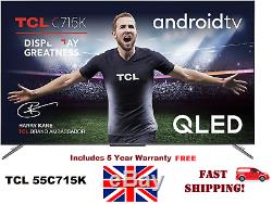 TCL 55C715K 55 Inch QLED 4K Ultra HD Smart Android TV WITH 5 YEAR Warranty