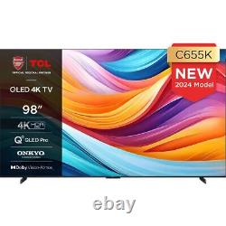 TCL 98C655K 98 Inch QLED 4K Ultra HD Smart TV Bluetooth WiFi