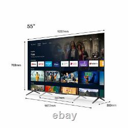 TCL Smart Android TV 55 Inch QLED 4K Ultra HD Freeview Play G Rating 55C720K