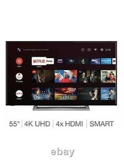 Toshiba 55 Inch 4K Ultra HD Smart Android TV HDR10, HLG Freeview Play 55UA3A63DB