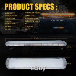 Xprite 88 LED Amber 47 Inch 28 Modes Roof Top Emergency Strobe LED Light Bar