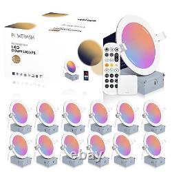 12 Pack Smart Éclairage Encastré 6 Pouces, Éclairage Encastré LED Ultra-Mince 12W