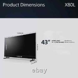 Conception minimaliste de Sony KD43X80LU 43 pouces 4K Ultra HD avec HDR 10 Smart Google TV