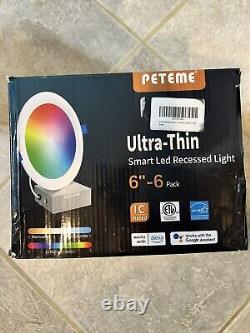 Éclairage encastré intelligent de 6 pouces, classé IC-ETL certifié Ultra-mince RGB LED Rece