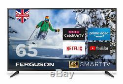 Ferguson 65 Inch 4k Ultra Hd Led Smart Tv Wi-fi 3 X Hdmi 2 X Usb Nouveau & Uk Made