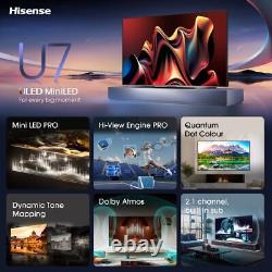 Hisense 100U7NQTUK Téléviseur intelligent LED 4K Ultra HD de 100 pouces avec Bluetooth et WiFi