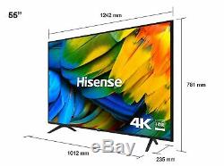 Hisense 55 Pouces H55b7100uk Intelligent 4k Ultra Hd Hdr Freeview Wifi Tv Led