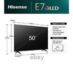 Hisense Modèle 2024 50E7NQTUK 50 pouces LED 4K Ultra HD Smart TV avec WiFi