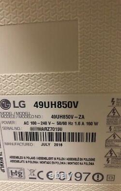 LG 49UH850V 49 pouces 4k Ultra HD HDR Smart 3D TV LED
