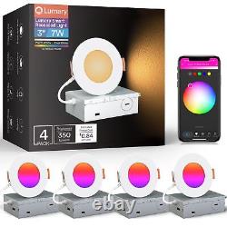 Lumières encastrées intelligentes LED ultra-minces de 3 pouces 7W WiFi Bluetooth