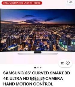 SAMSUNG? Téléviseur incurvé intelligent 3D 4K Ultra HD de 65 pouces avec caméra intégrée et reconnaissance des gestes de la main.