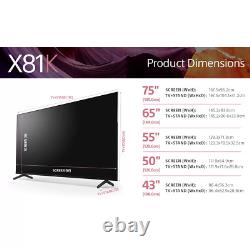 Sony KD75X81KU 75 pouces 4K Ultra HD LED Smart Google TV garantie de 5 ans TOUT NEUF