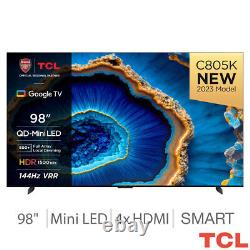 TCL 98C805K Téléviseur intelligent QLED Mini LED 4K Ultra HD de 98 pouces 144Hz