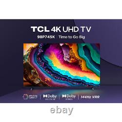 TCL 98P745K Téléviseur intelligent 98 pouces 4K Ultra HD 144hz