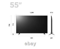 TV intelligente LG 55UR80006LJ 55 pouces 4K Ultra HD endommagée, 2.0CH 20W, AI Sound Pro