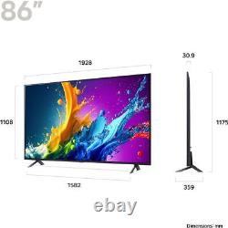 TV intelligente LG 86QNED80T6A MiniLED 4K Ultra HD de 86 pouces avec Bluetooth et WiFi