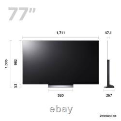 TV intelligente LG OLED77C36LC OLED 4K Ultra HD de 77 pouces avec Bluetooth et WiFi