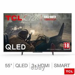 Tcl Smart Android Tv 55 Pouces Qled 4k Ultra Hd Freeview Play G Note 55c720k