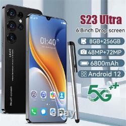Téléphone Android S23 Ultra 6,8 pouces 8Go+256Go Tout-en-un Grand Mémoire Smartphone