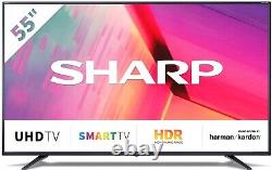 Téléviseur LED UHD HDR 4K Ultra HD Smart 55 pouces Sharp 55CJ3 avec Freeview Play Netflix