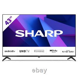 Téléviseur intelligent LED 4K Ultra HD Android sans cadre de 43 pouces Sharp avec Freeview Play