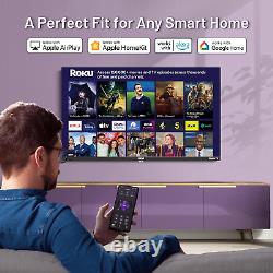 Téléviseur intelligent Roku de 43 pouces en 4K, TV Ultra HD de 43 pouces avec Apple TV+ BBC Netflix Freeview