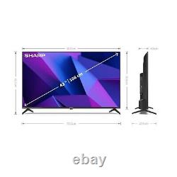 Téléviseur intelligent Sharp 4T-C43FN2KL2AB 4K Ultra HD Android LED de 43 pouces