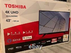 Toshiba Ul21 43 Pouces 4k Ultra Hd Hdr Smart Led Freeview Tv 43ul2163dbc -boîte Ouverte